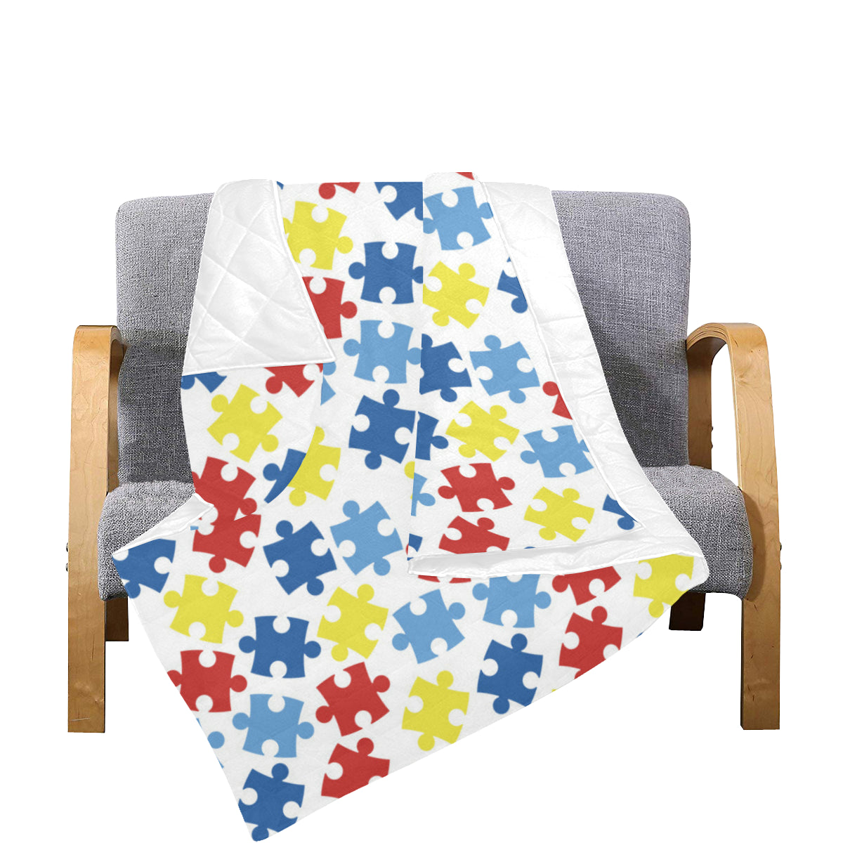 Autism Awareness Pattern Print Design 04 Premium Quilt