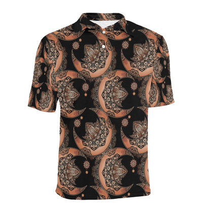 Sun Moon Mandala Men Polo Shirt