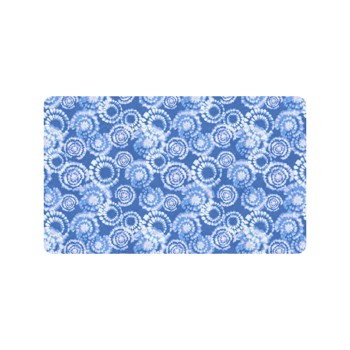 Tie Dye Blue Design Print Rubber Doormat