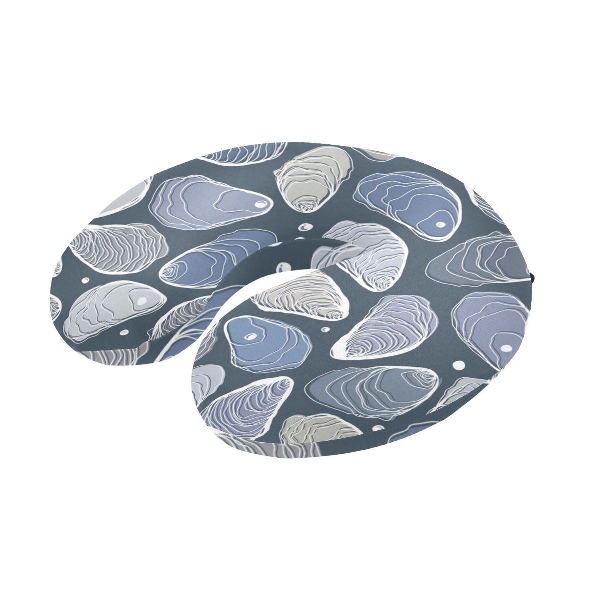 Oyster Pattern Print Design 02 U-Shaped Travel Neck Pillow