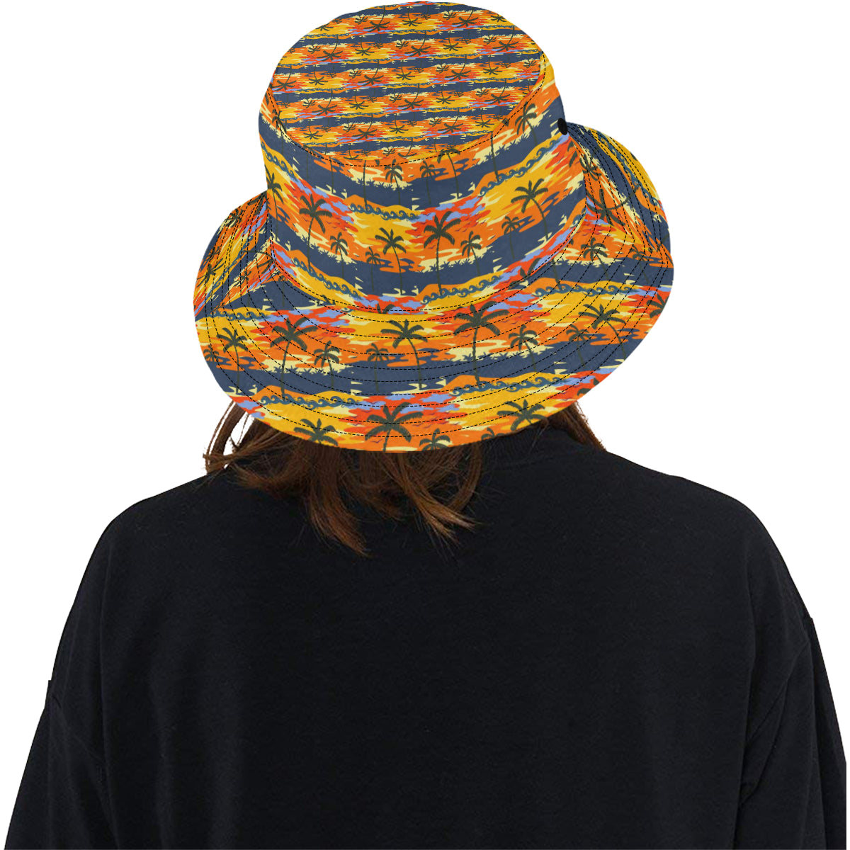 Palm Tree Pattern Print Design PT010 Unisex Bucket Hat