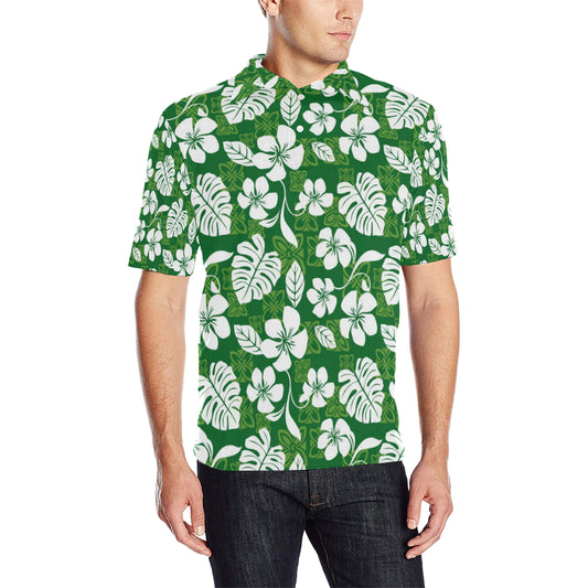 Hawaiian Themed Pattern Print Design H016 Men Polo Shirt