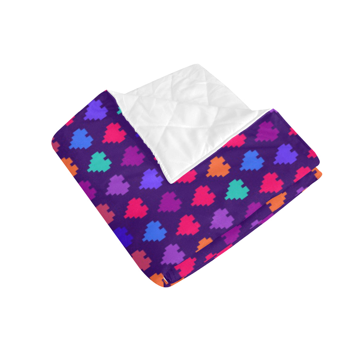Heart Pixel Pattern Print Design HE03 Premium Quilt