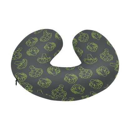 Broccoli Pattern Print Design 01 U-Shaped Travel Neck Pillow