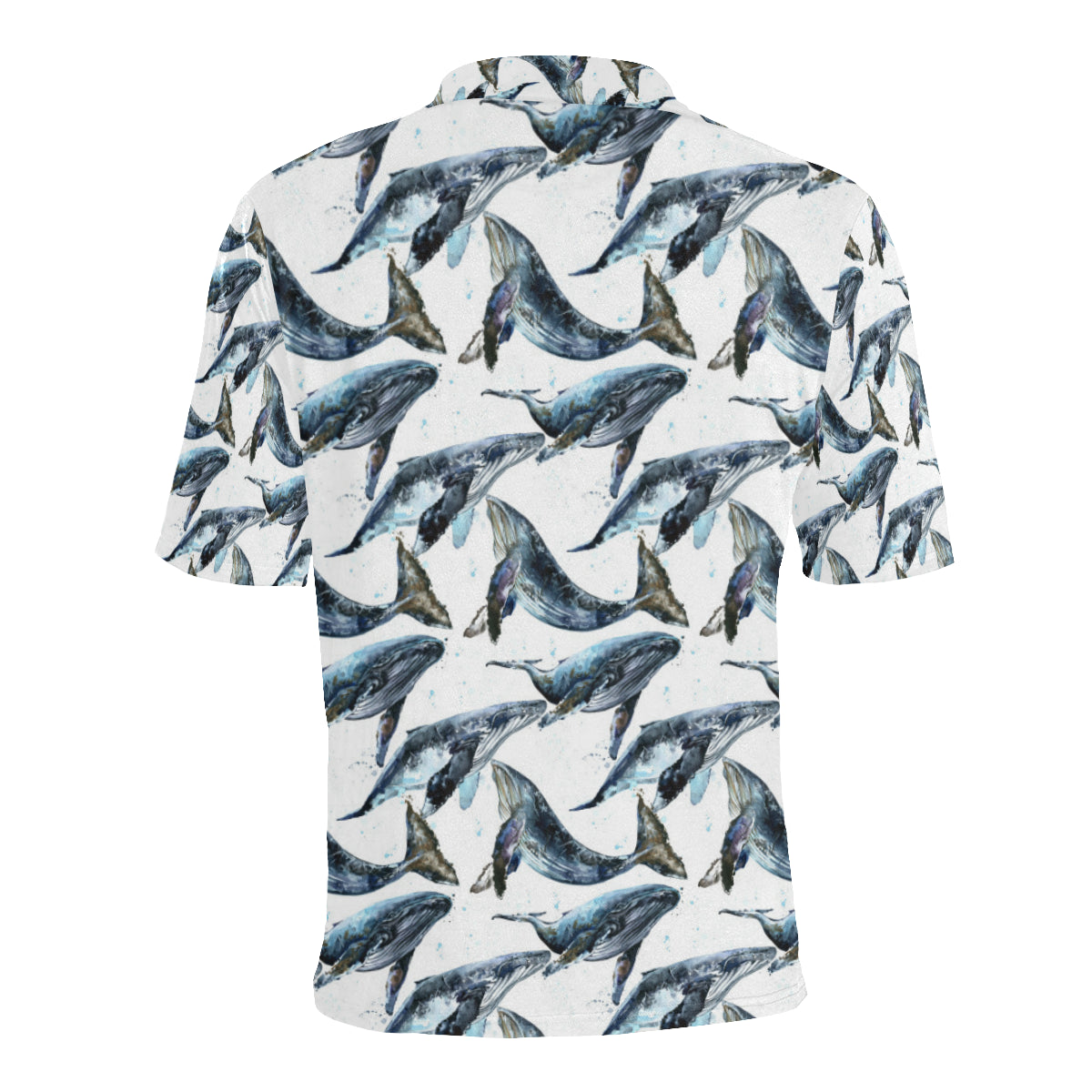 Blue Whale Pattern Print Design 03 Men Polo Shirt
