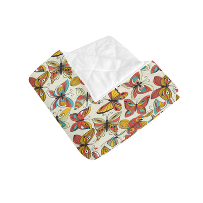 Butterfly Pattern Print Design 02 Premium Quilt