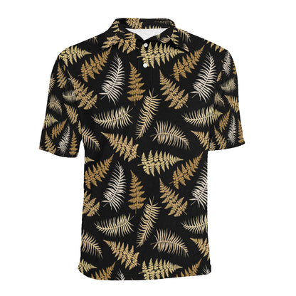 Fern Leave Bright Print Pattern Men Polo Shirt