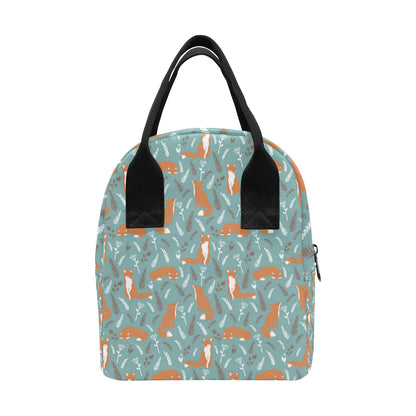 Fox Forest Print Pattern Insulated Lunch Bag