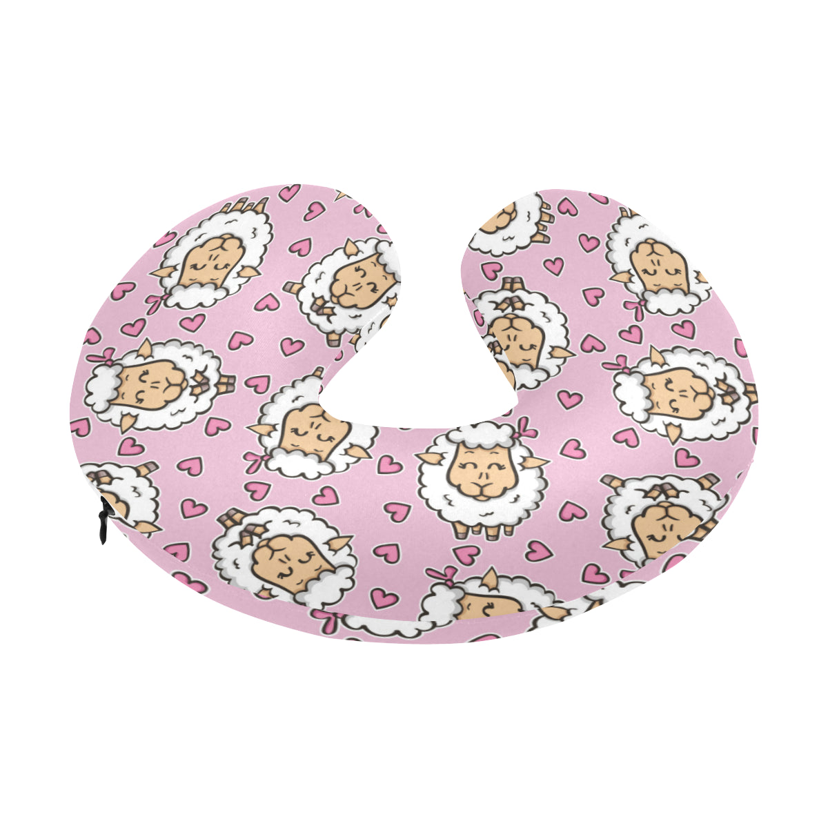 Sheep Cute Pattern Print Design 01 U-Shaped Travel Neck Pillow