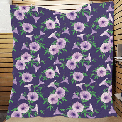 Morning Glory Pattern Print Design MG01 Premium Quilt