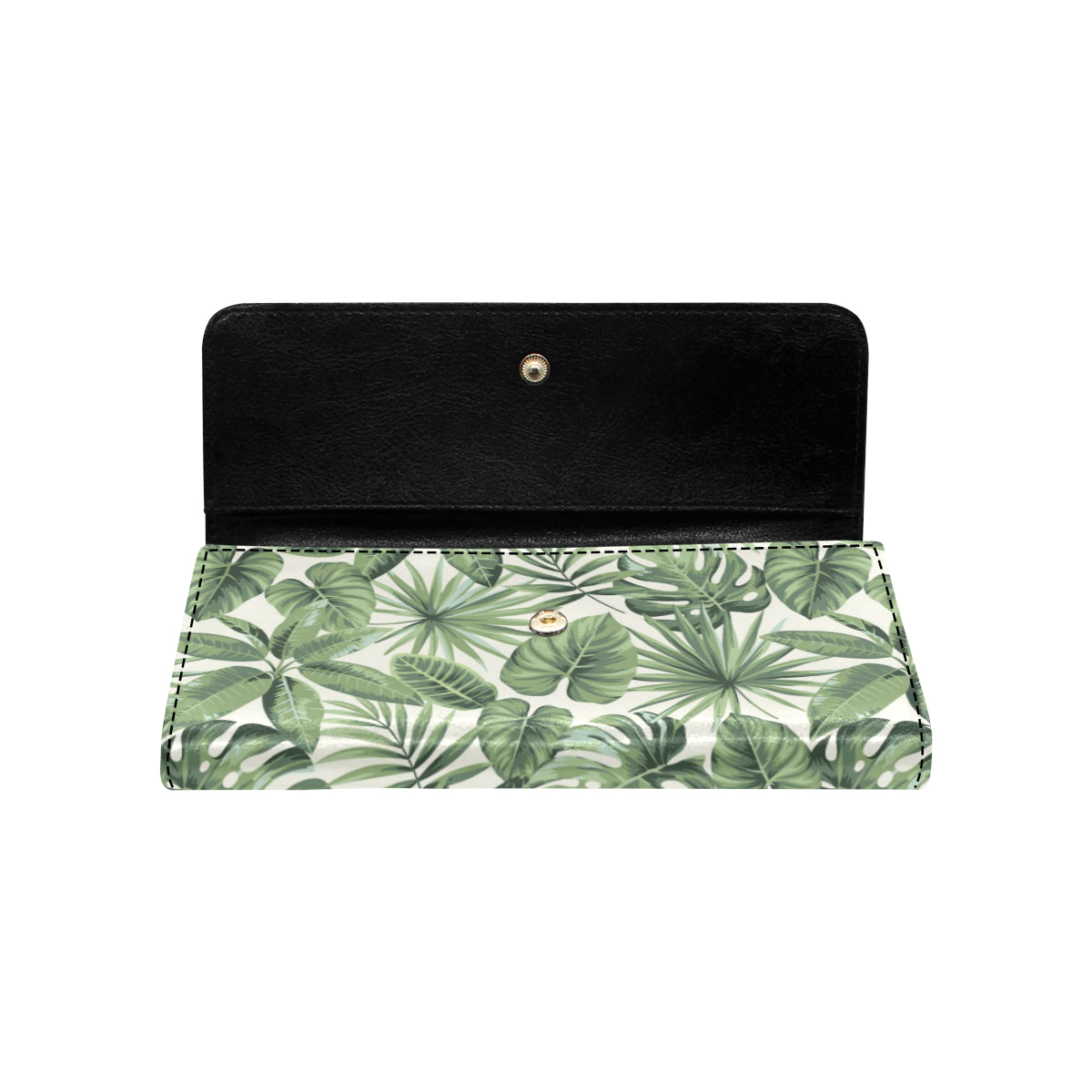 Palm Leaves Pattern Print Design PL014 Women's Trifold Wallet