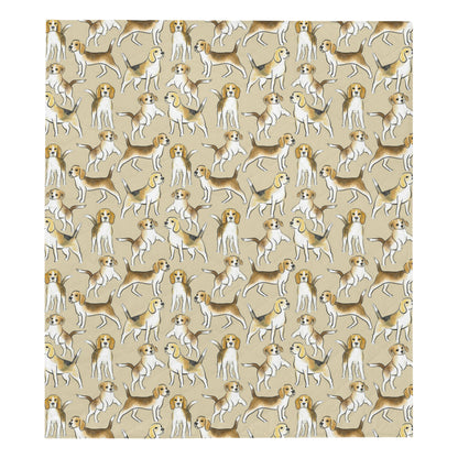 Beagle Pattern Print Design 04 Premium Quilt