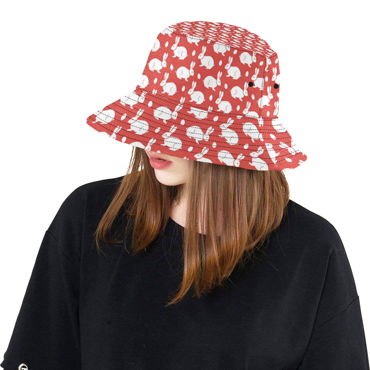 Rabbit Pattern Print Design RB017 Unisex Bucket Hat
