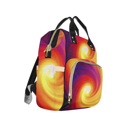 Vortex Twist Swirl Flame Themed Diaper Bag Backpack
