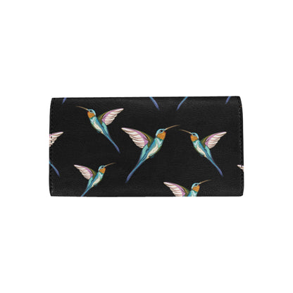 Hummingbird Pattern Print Design 06 Women's Trifold Wallet