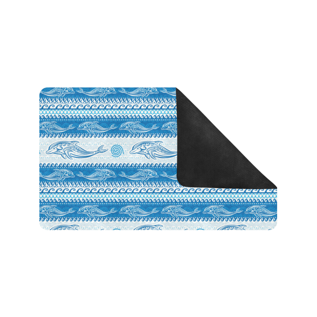 Dolphin Tribal Print Pattern Rubber Doormat