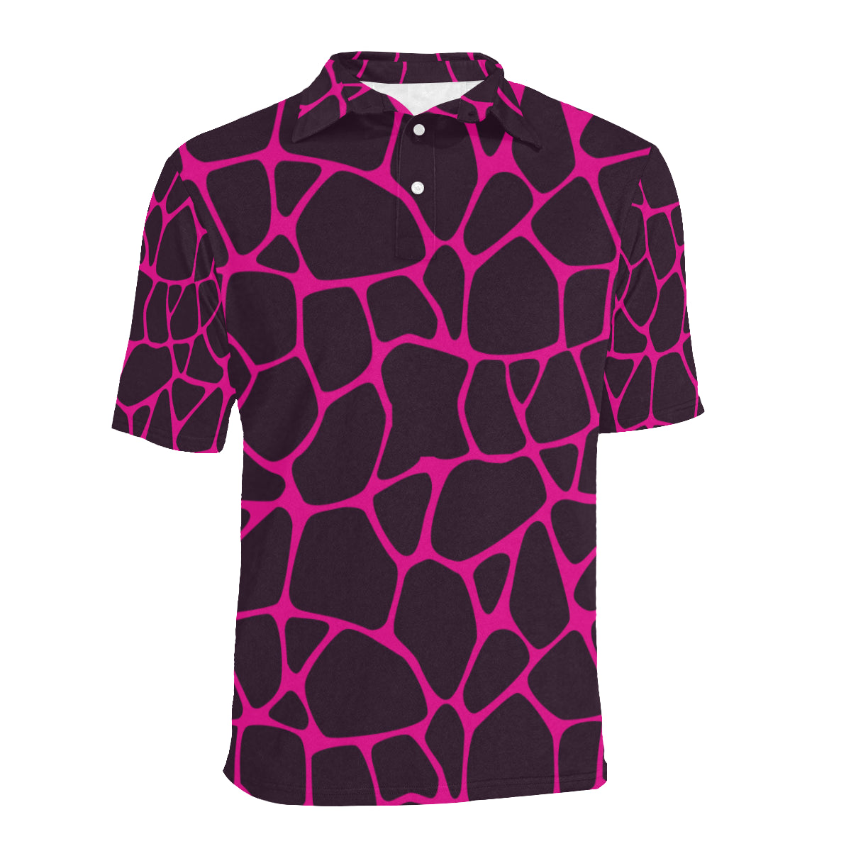 Giraffe Pink Background Texture Print Men Polo Shirt