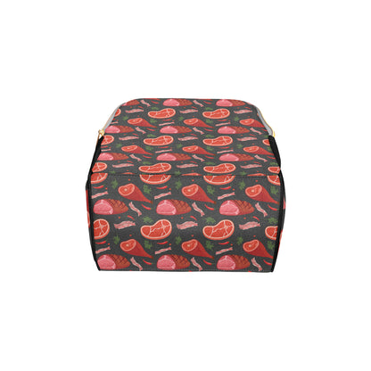 Meat Pattern Print Design 03 Diaper Bag Backpack