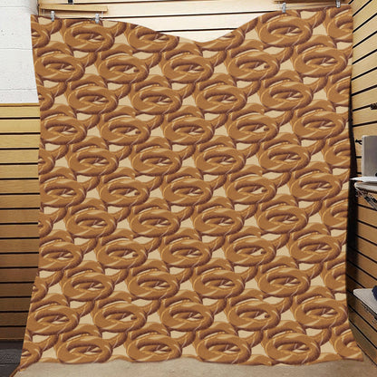 Bagel Pattern Print Design 02 Premium Quilt