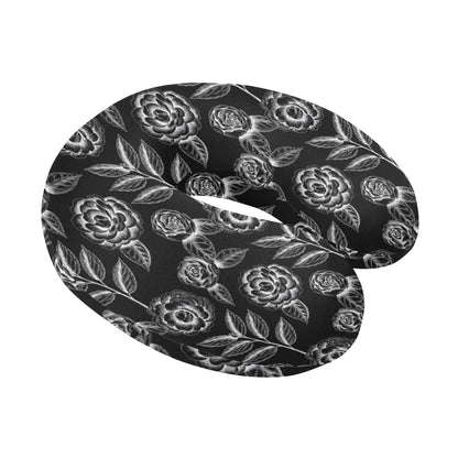 Camellia Pattern Print Design 02 U-Shaped Travel Neck Pillow