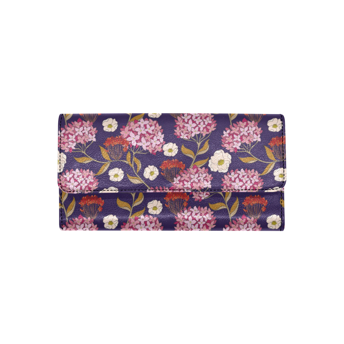 Hydrangea Pattern Print Design HD010 Women's Trifold Wallet