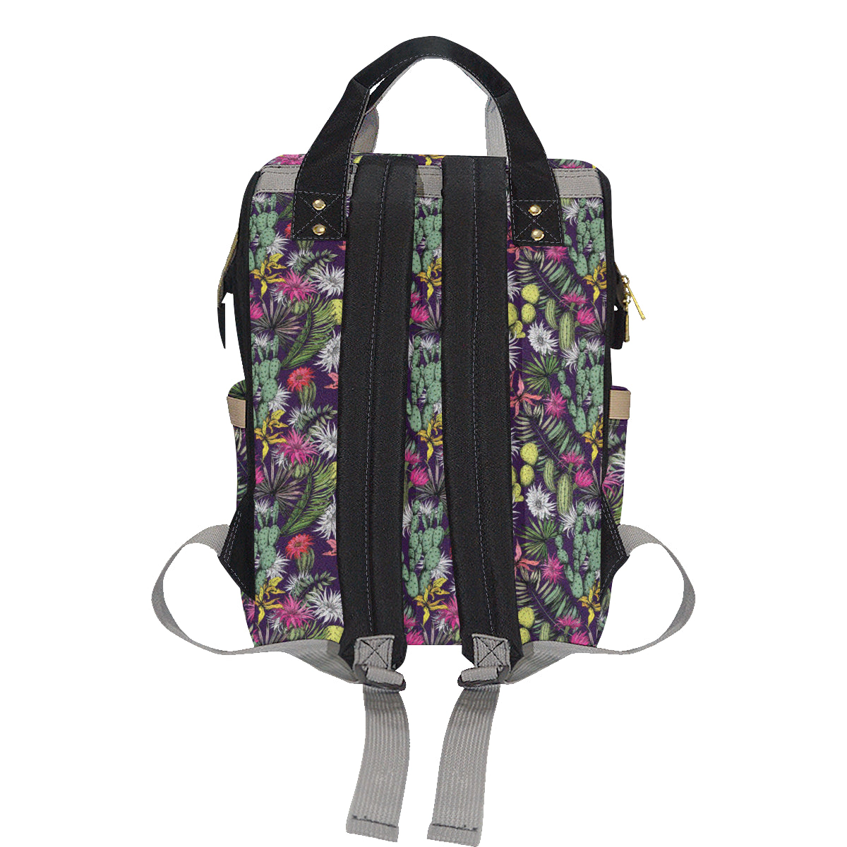 Cactus Pattern Print Design 08 Diaper Bag Backpack