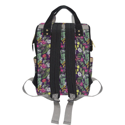 Cactus Pattern Print Design 08 Diaper Bag Backpack