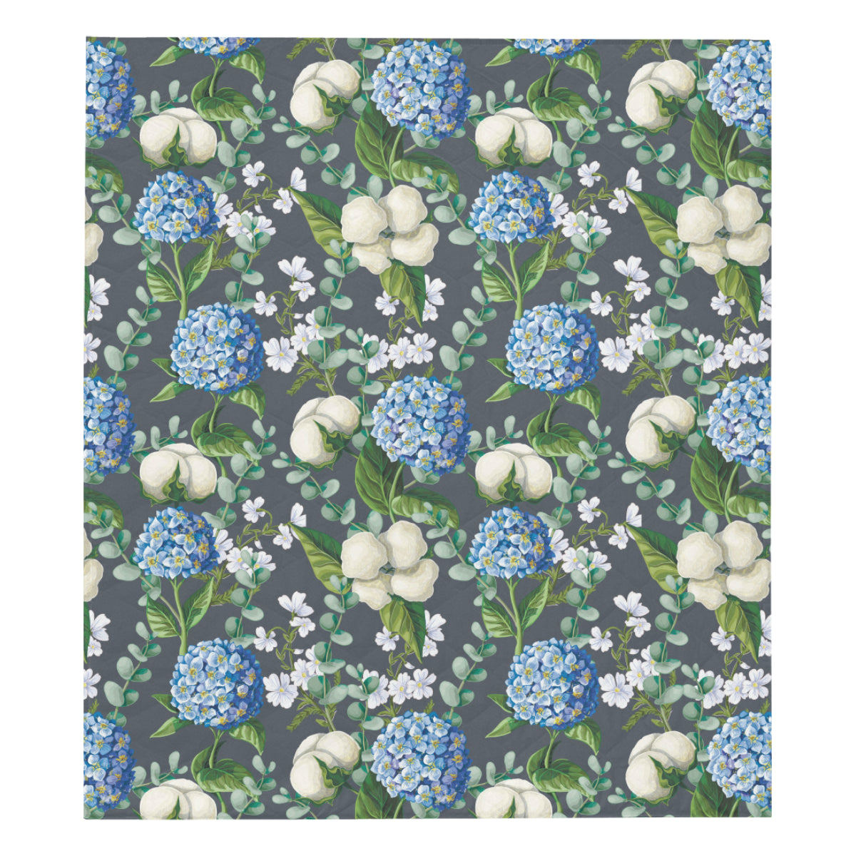 Hydrangea Pattern Print Design 02 Premium Quilt