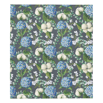 Hydrangea Pattern Print Design 02 Premium Quilt