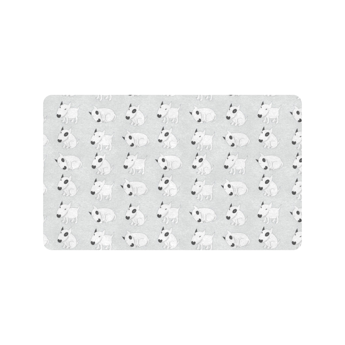 Bull Terrier hand draw Print Pattern Rubber Doormat