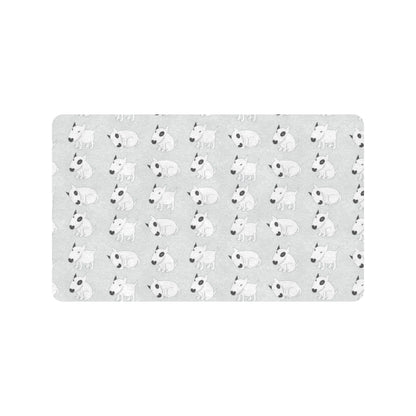 Bull Terrier hand draw Print Pattern Rubber Doormat