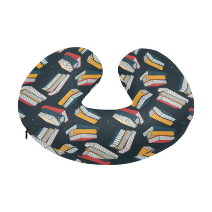 Book Pattern Print Design 07 U-Shaped Travel Neck Pillow