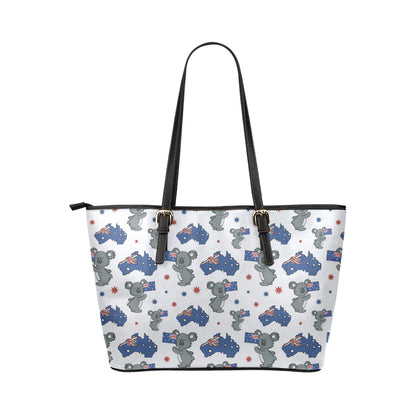 Koala Australia Day Themed Design Leather Tote Bag