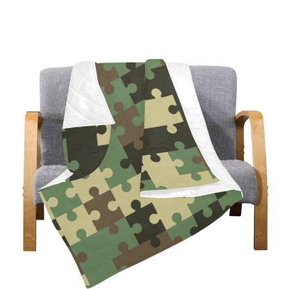 Puzzle Camo Pattern Print Design A03 Premium Quilt