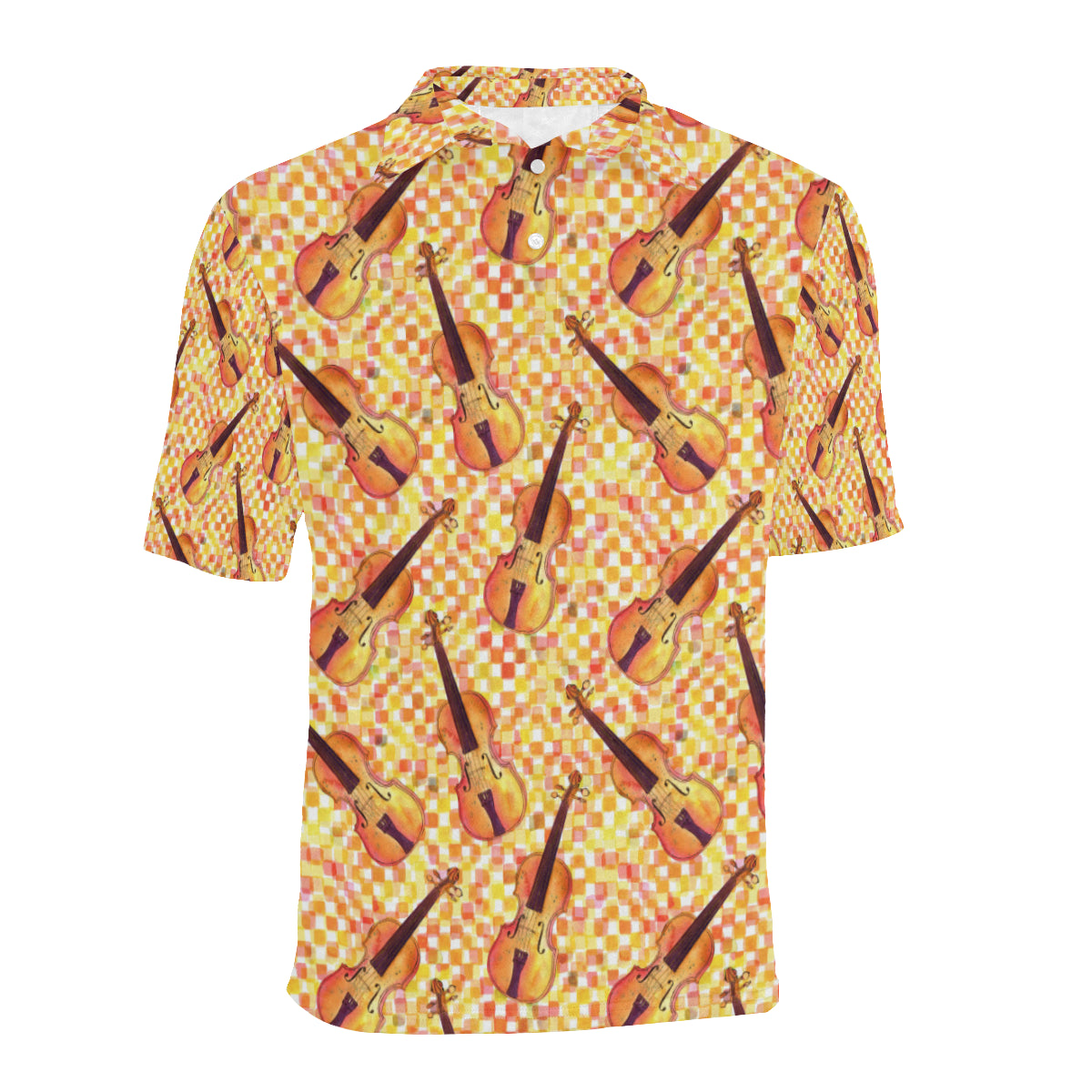 Violin Pattern Print Design 03 Men Polo Shirt