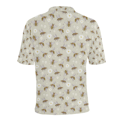 Bee Pattern Print Design 03 Men Polo Shirt