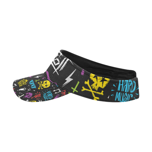 Rock and Roll Pattern Print Design A02 Unisex Sun Visor