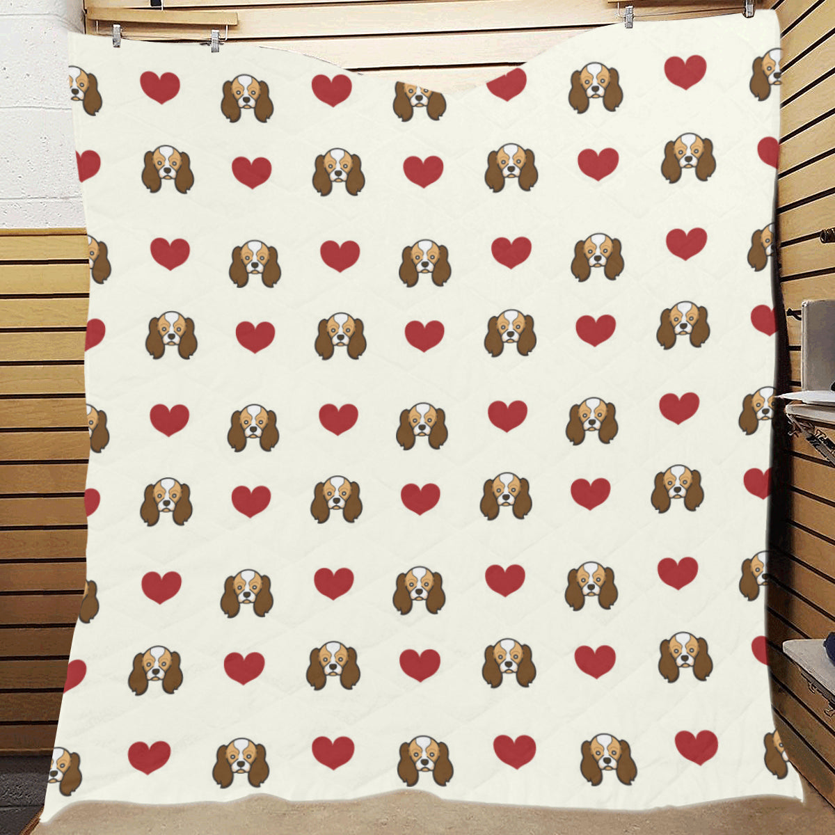 Cavalier King Charles Spaniels Pattern Print 01 Premium Quilt