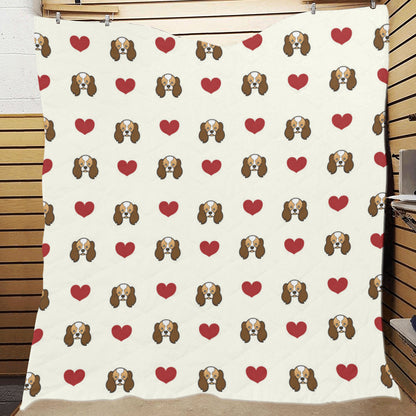 Cavalier King Charles Spaniels Pattern Print 01 Premium Quilt