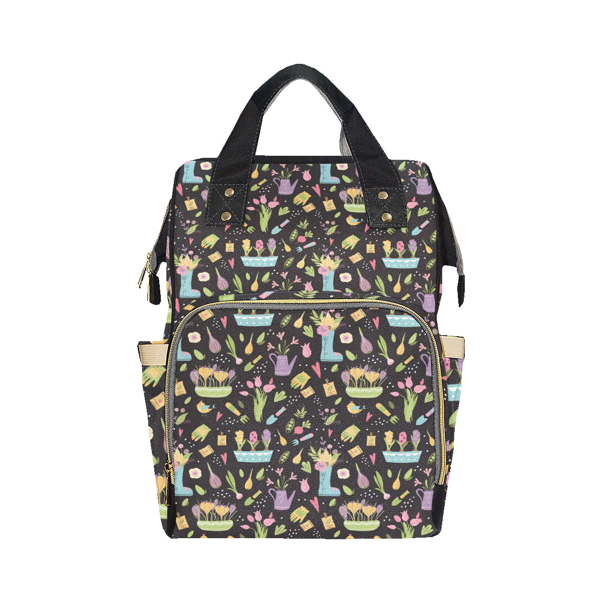 Gardening Pattern Print Design G03 Diaper Bag Backpack