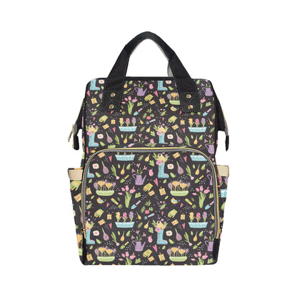 Gardening Pattern Print Design G03 Diaper Bag Backpack