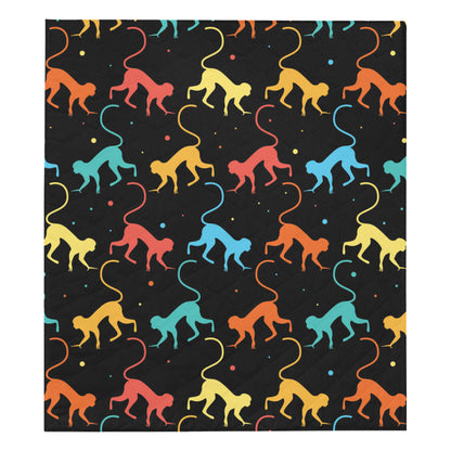 Monkey Pattern Print Design 01 Premium Quilt