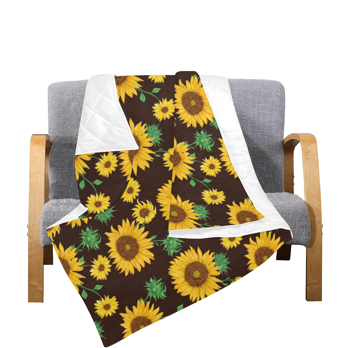 Sunflower Pattern Print Design SF01 Premium Quilt