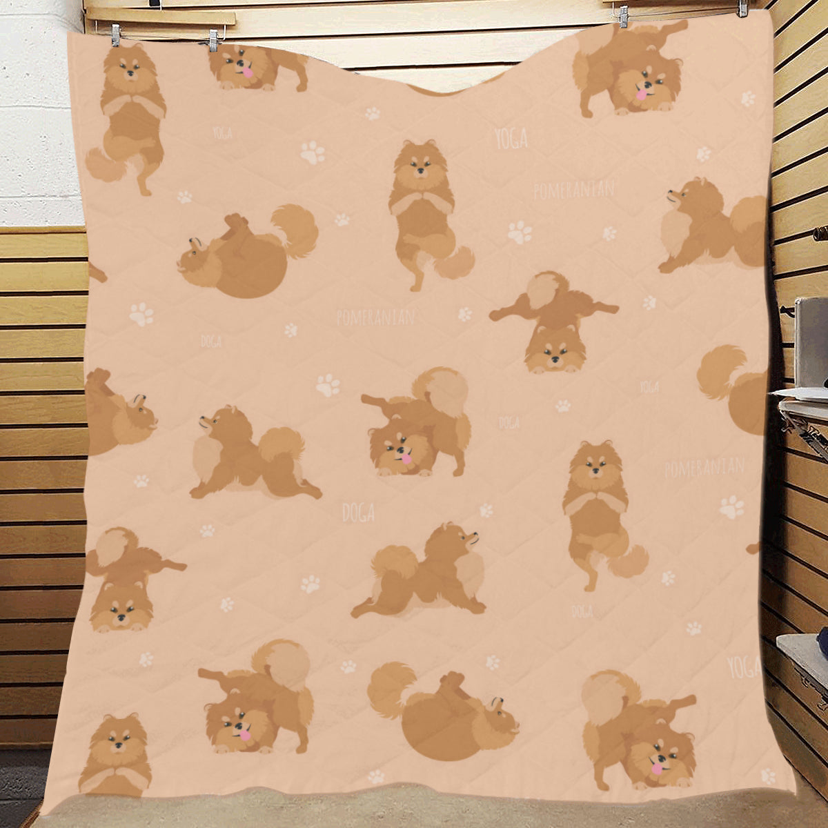Pomeranians Pattern Print Design A06 Premium Quilt