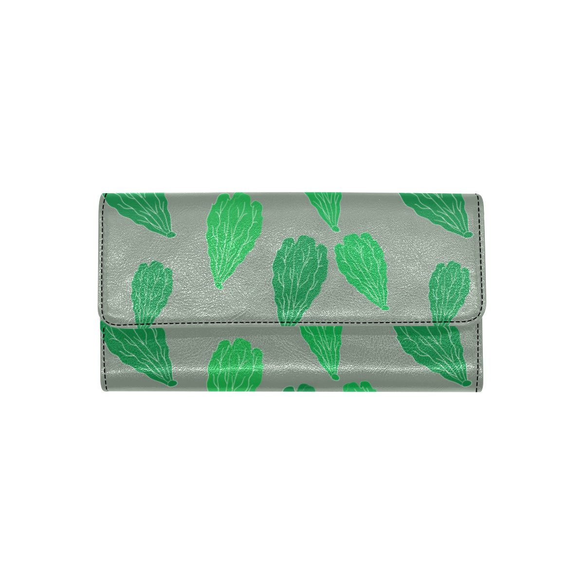 Lettuce Pattern Print Design 02 Women's Trifold Wallet