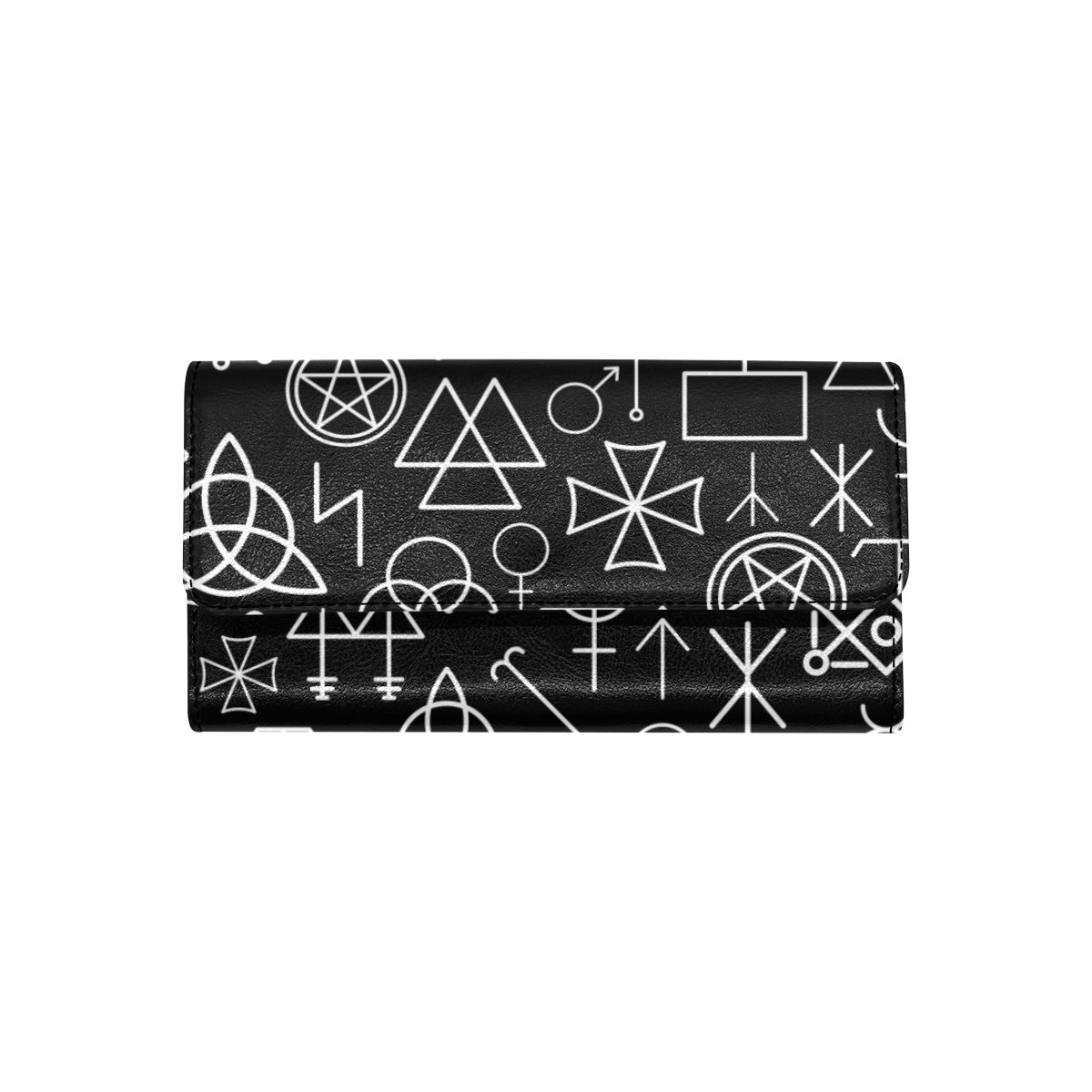 Pentagram Pattern Print Design A02 Women's Trifold Wallet