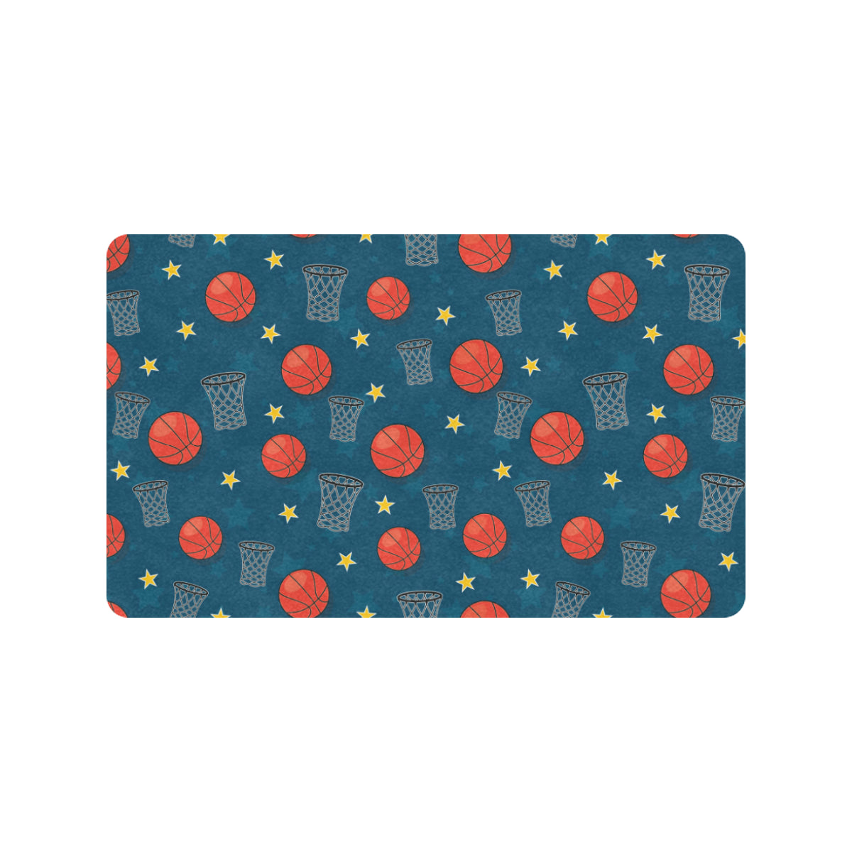 Basketball Classic Print Pattern Rubber Doormat