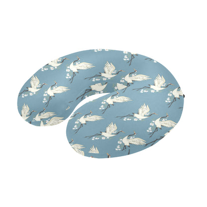 Crane Pattern Print Design 05 U-Shaped Travel Neck Pillow
