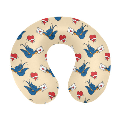 Swallow Bird Pattern Print Design 05 U-Shaped Travel Neck Pillow