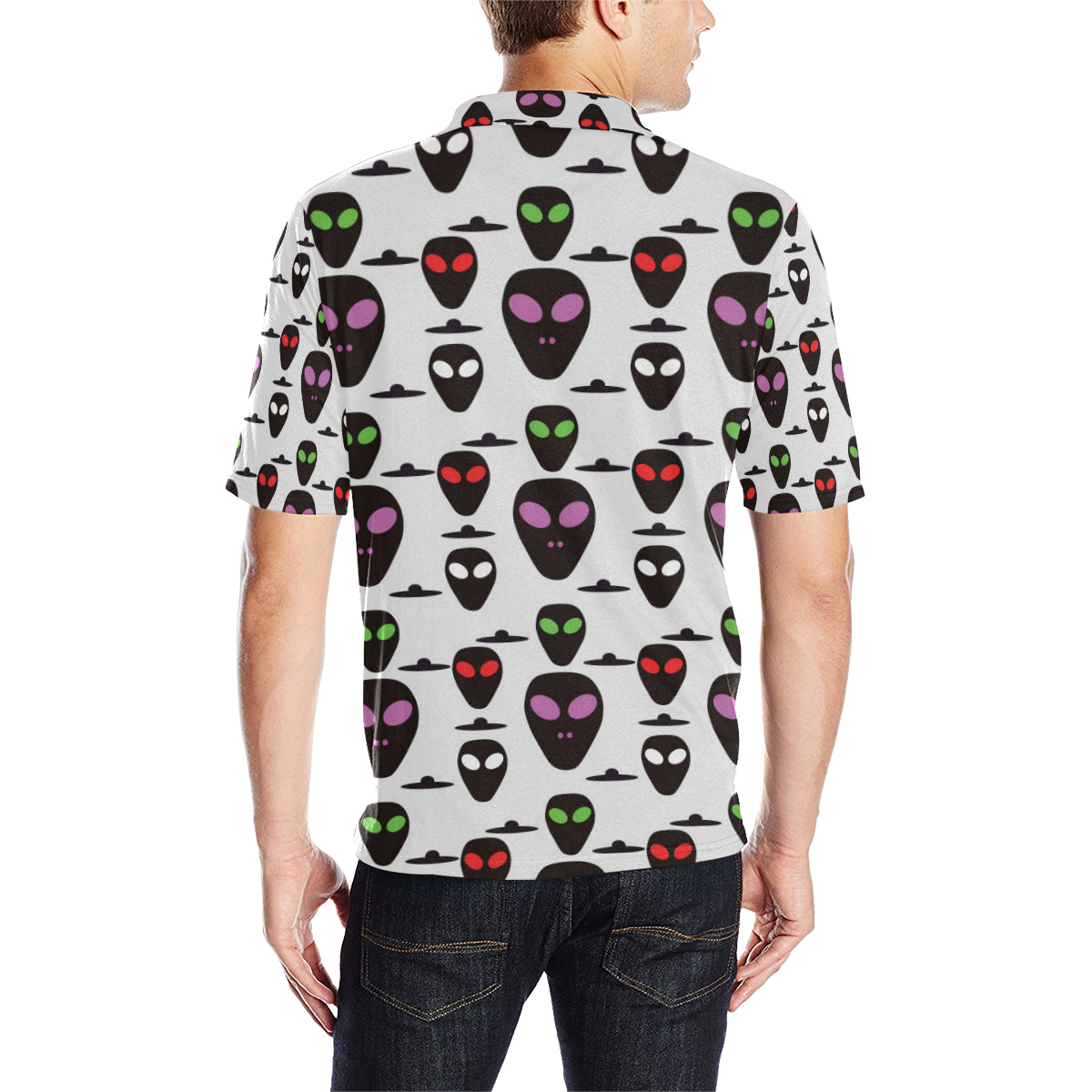 Alien Pattern Print Design 06 Men Polo Shirt